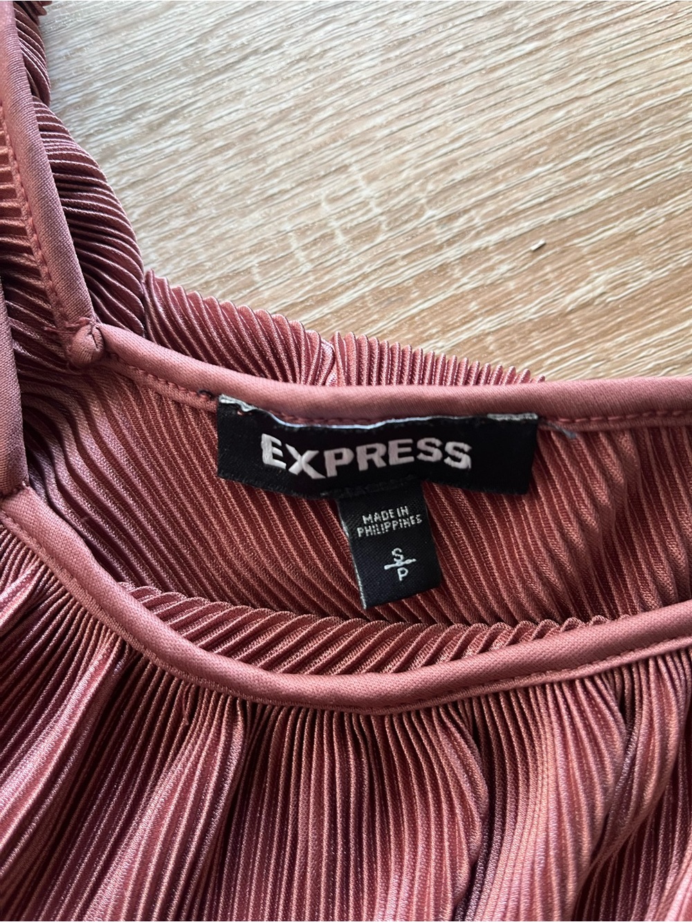 Express Mauve Ruffle Off-Shoulder Ruched Top, small - Picture 4 of 5